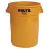 Rubbermaid Commercial 32 gal Round Trash Can, Yellow, Open Top, Plastic FG263200YEL